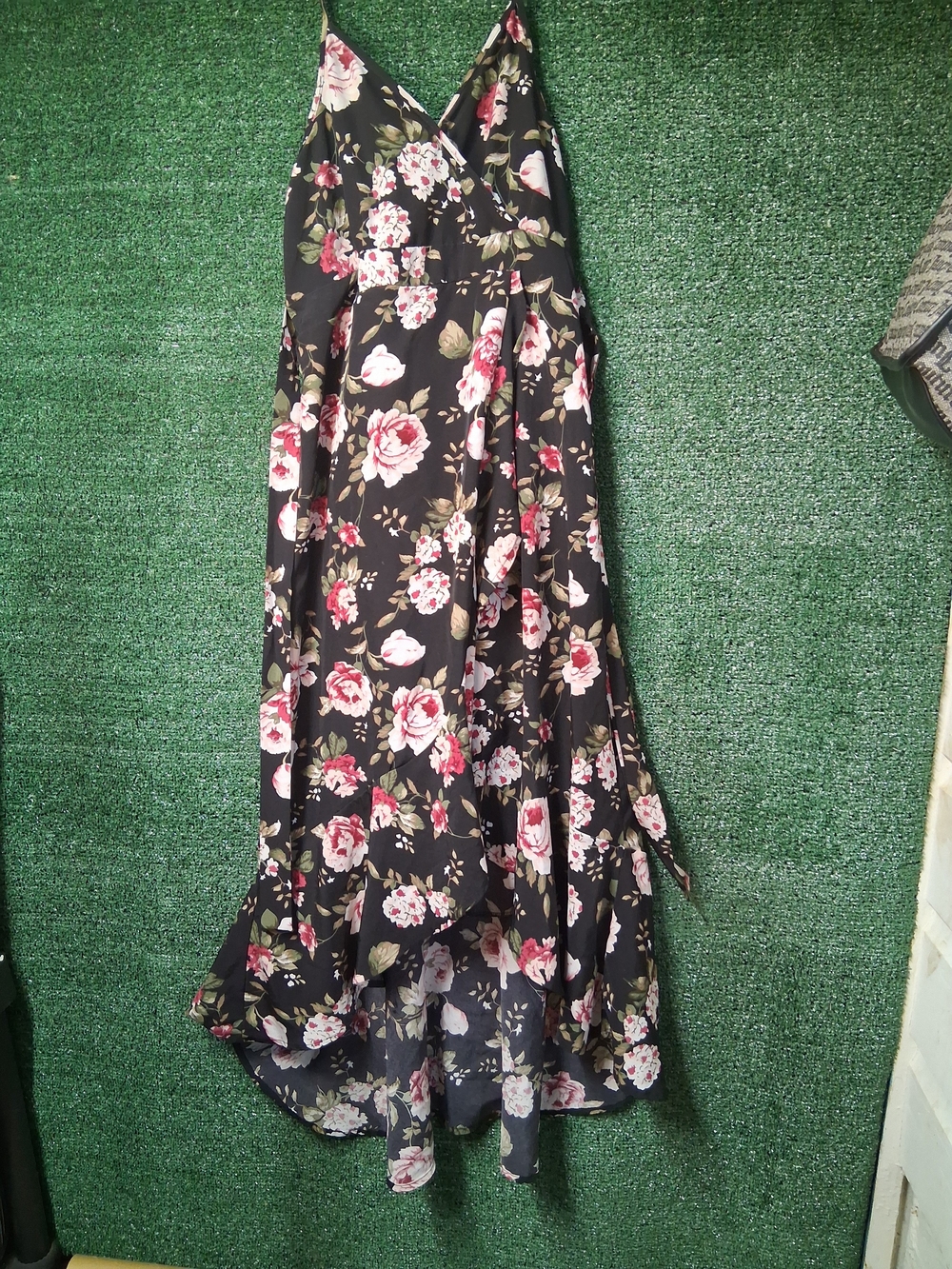 & Other Stories Black Floral High-Low Maxi Skirt
